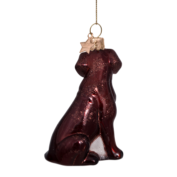 kerstbal brown opal labrador H8.5cm