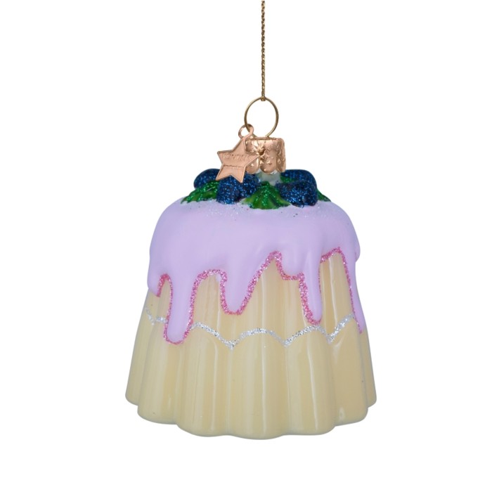 Vondels kerstbal pudding - geel