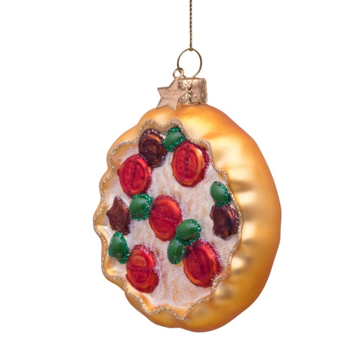 Vondels kerstbal pizza - veelkleurig