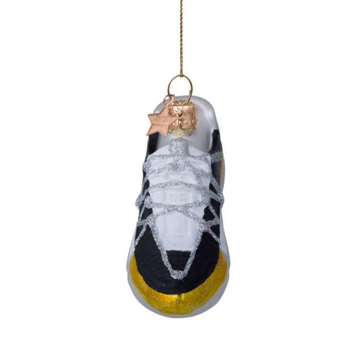 Vondels kerstbal sneaker - zwart/geel