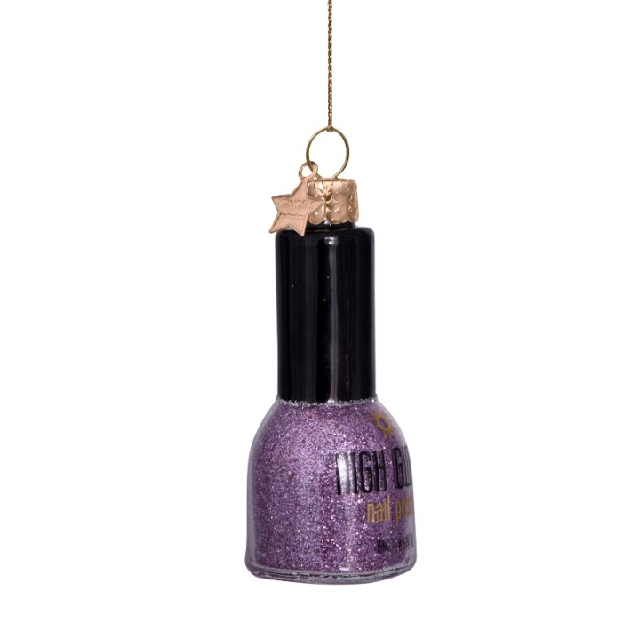 Vondels kerstbal nagellak - paars/glitter