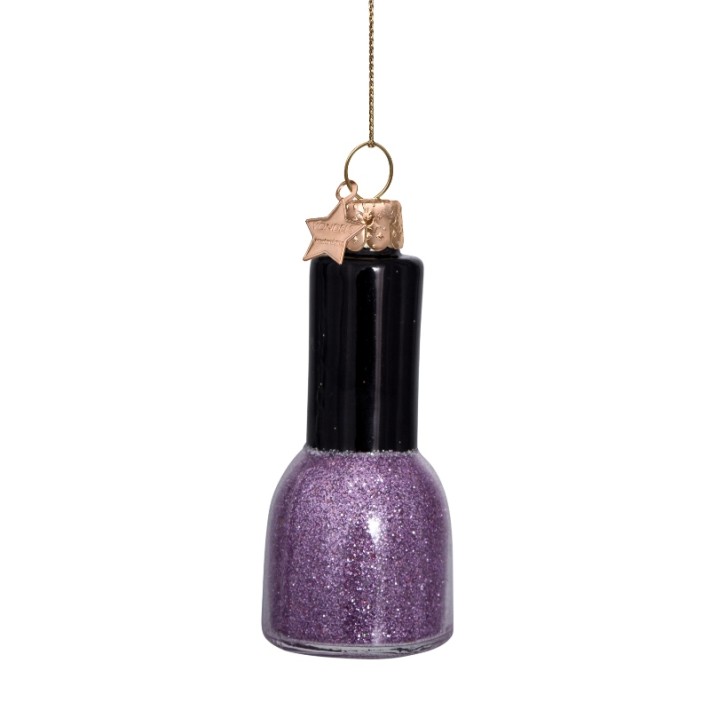 Vondels kerstbal nagellak - paars/glitter