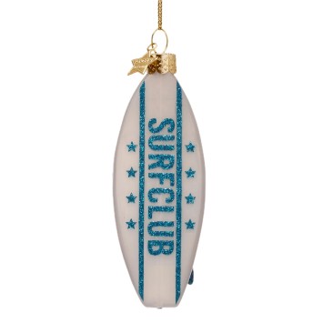 vondels kerstbal white surfboard h11cm