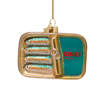 Vondels kerstbal blue sardines H7cm