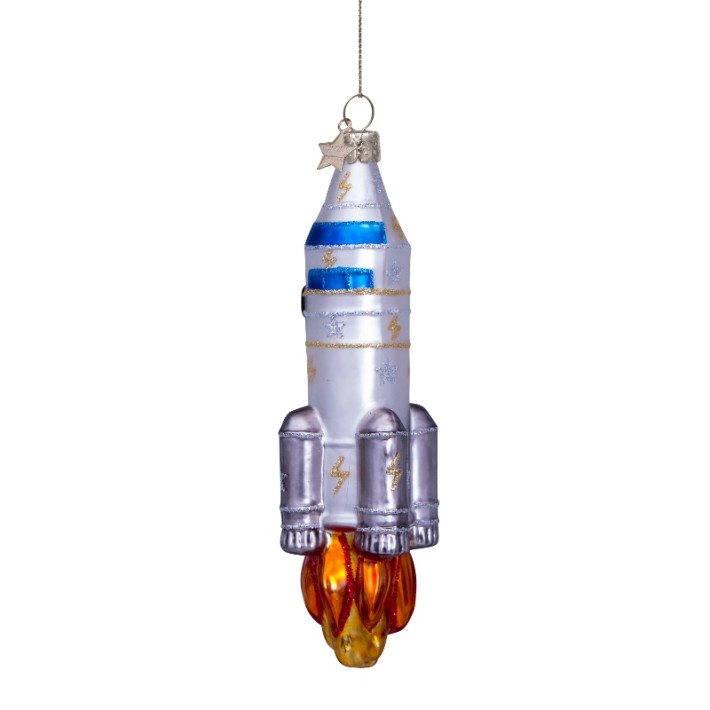 Vondels kerstbal raket - zilver