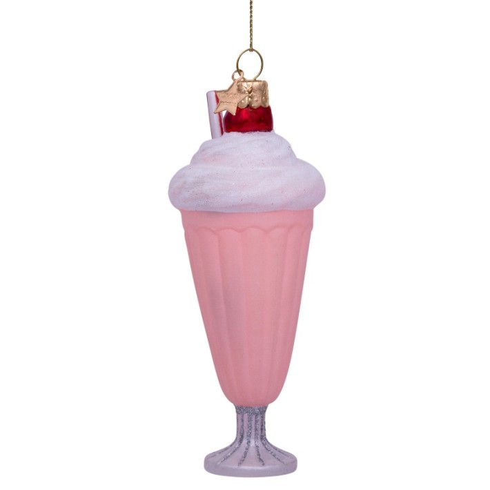 Vondels kerstbal milkshake - zacht roze