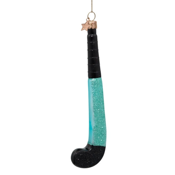 Vondels kerstbal hockeystick - blauw/zwart