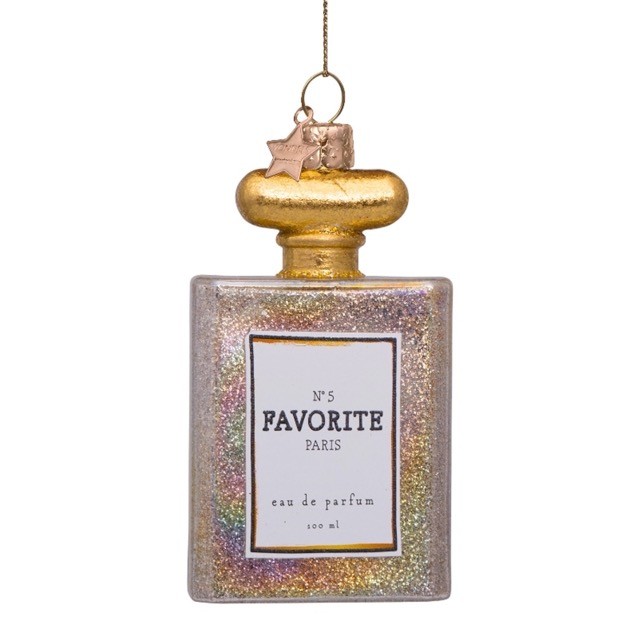 Vondels kerstbal no. 5 favorite parfum - glitter
