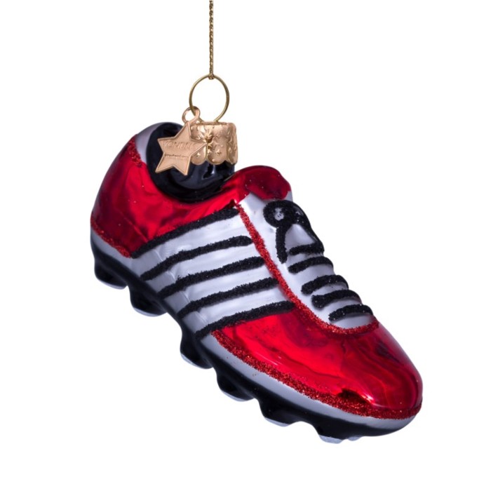 Vondels kerstbal voetbalschoen - rood
