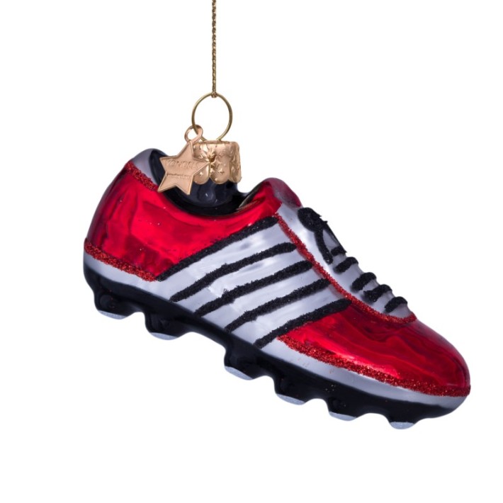 Vondels kerstbal voetbalschoen - rood