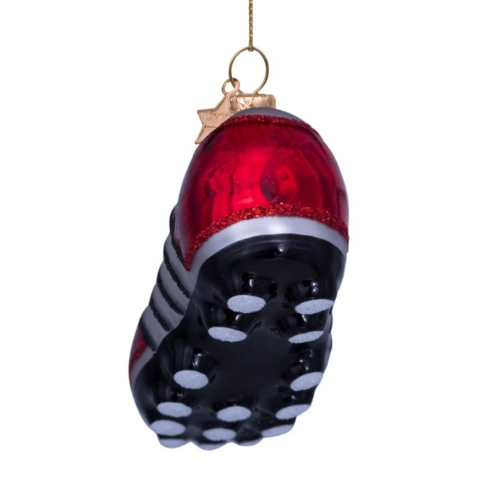 Vondels kerstbal voetbalschoen - rood