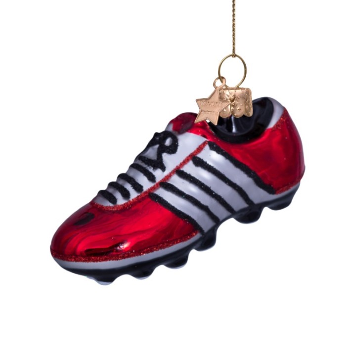Vondels kerstbal voetbalschoen - rood