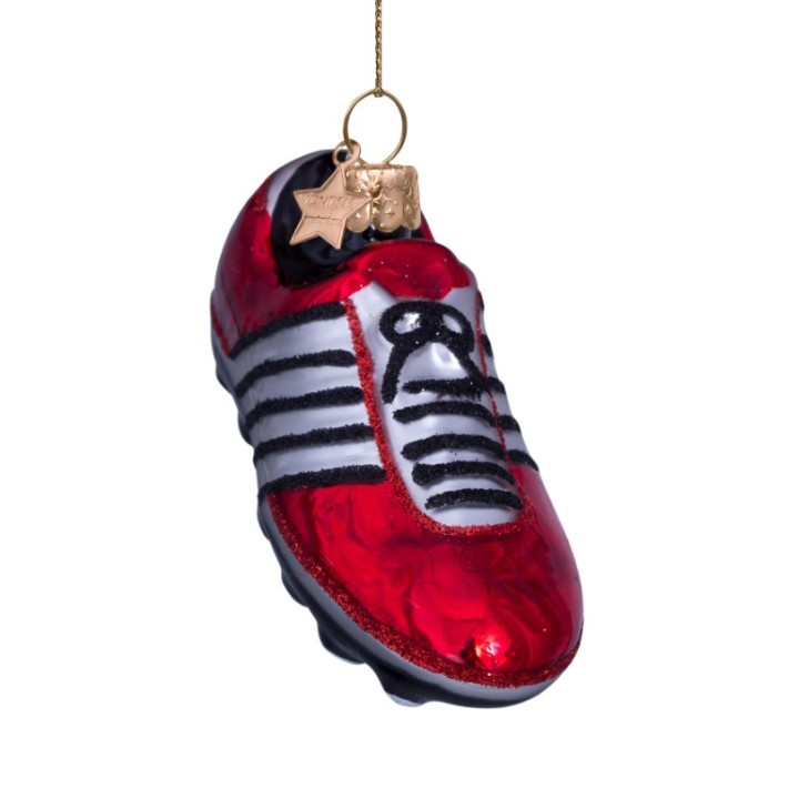 Vondels kerstbal voetbalschoen - rood