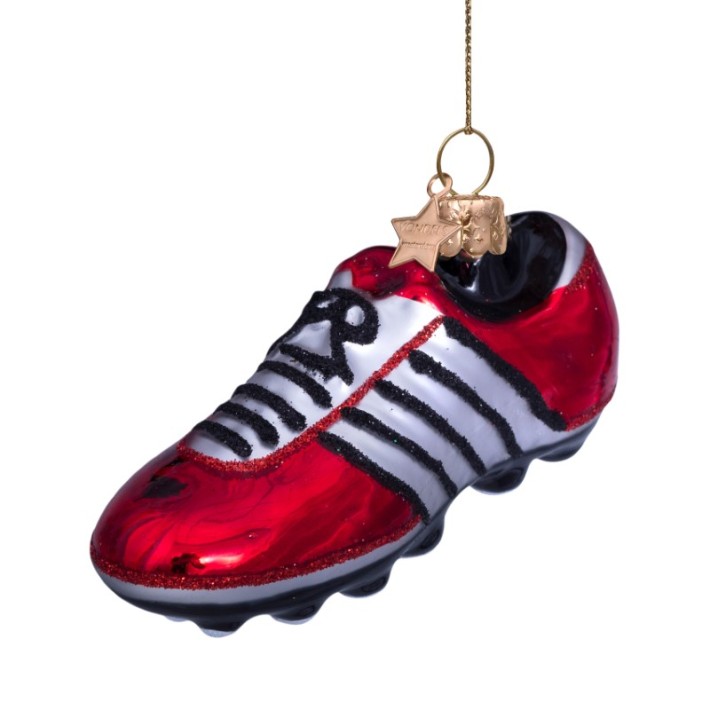 Vondels kerstbal voetbalschoen - rood
