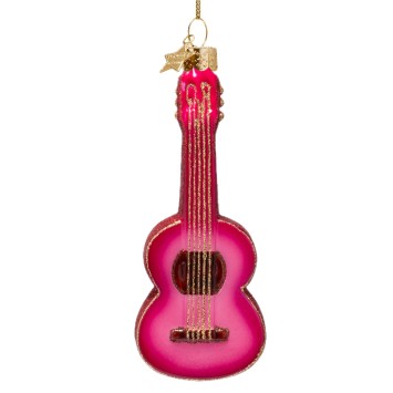 vondels kerstbal raspberry pink guitar h13cm