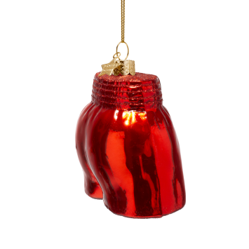 kerstbal shiny red boxing short H7.5cm