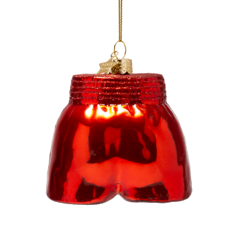 kerstbal shiny red boxing short H7.5cm