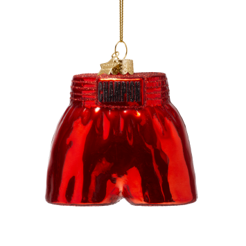 Vondels kerstbal shiny red boxing short H7.5cm