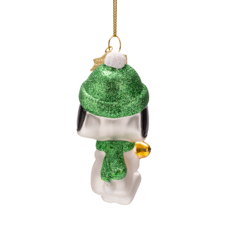 kerstbal Snoopy/Peanuts w/Woodstock H9.5cm
