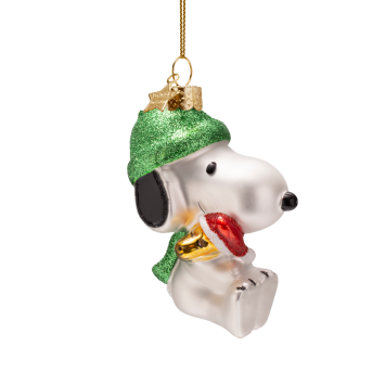 Vondels kerstbal Snoopy/Peanuts w/Woodstock H9.5cm