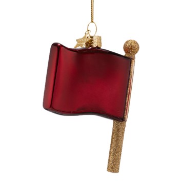 vondels kerstbal red flag h10.5cm