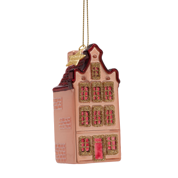 kerstbal canal house pink H8.5cm