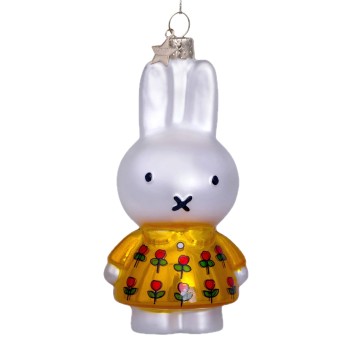 vondels kerstbal miffy yellow dress tulips h11.5cm w/box