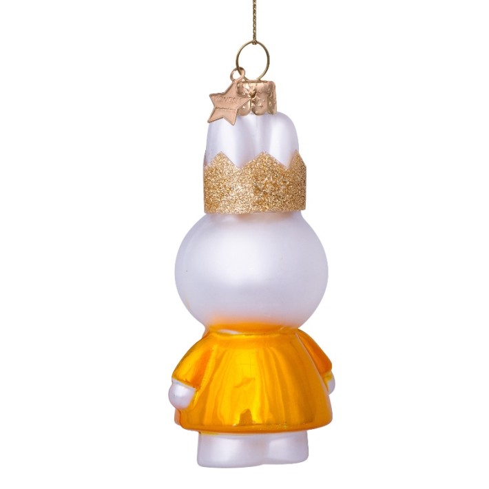 Vondels kerstbal nijntje - gele jurk met kroon