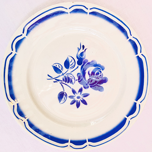plate - blue/white