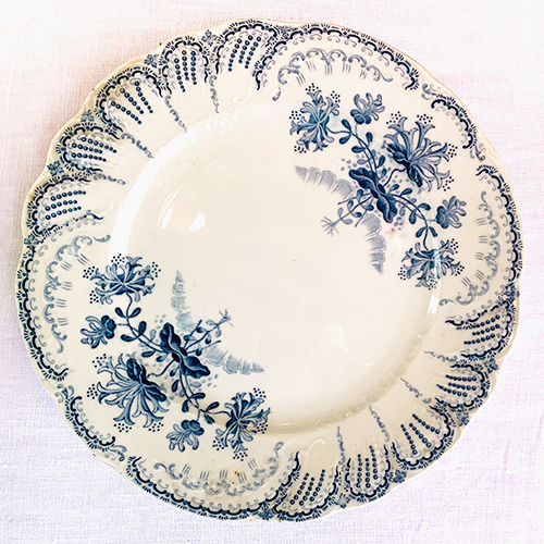 plate - white/blue