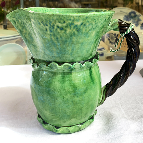 french green ceramic jar
