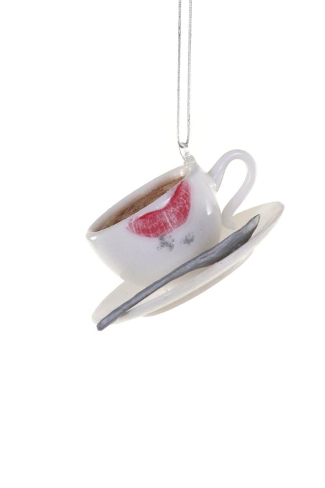 Cody Foster kerstbal koffie kopje met lippenstift