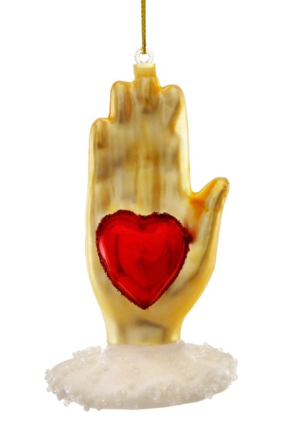 Cody Foster kerstbal hand met hartje