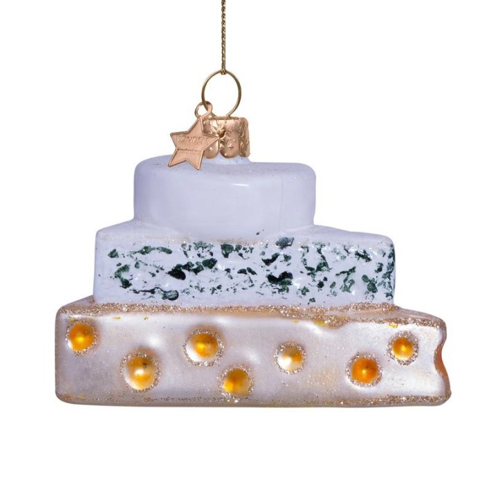 Vondels kerstbal drie soorten kaas