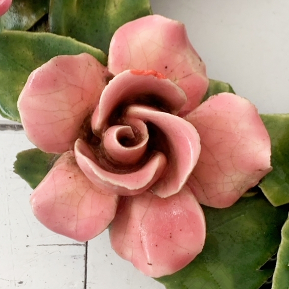 majolica keramieken bloemenkrans 22 cm