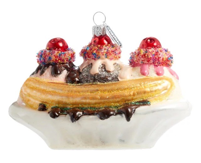 kerstbal bananensplit
