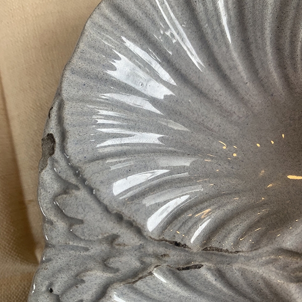 sarreguemines oyster plate - grey