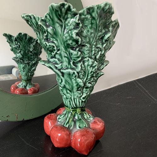 majolica vase radishes