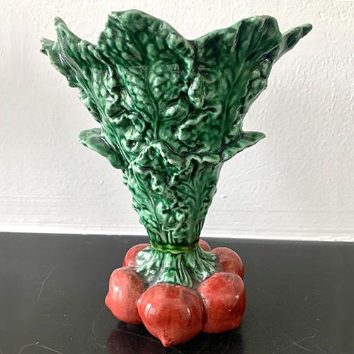 majolica vase radishes