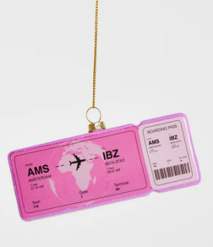 kerstbal boarding pass Amsterdam - Ibiza